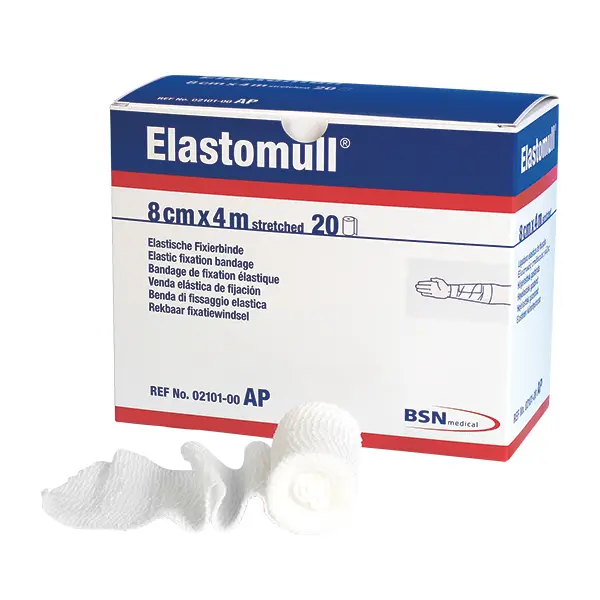 Elastomull BSN Anstaltspackung, lose im Karton | 8 cm x 4 m | 3 x 100 Stück
